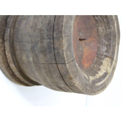 Świecznik drewniany w starym stylu z uchwytem XL